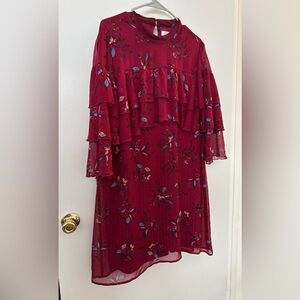 Floral Burgundy Dress size XL